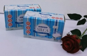 Bông tẩy trang SILCA 80gr 100 miếng /1 hộp (XANH)