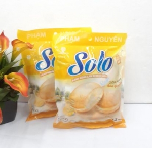 Bánh bông lan kembơ sữa SOLO 168GR (12 cái x14gr)
